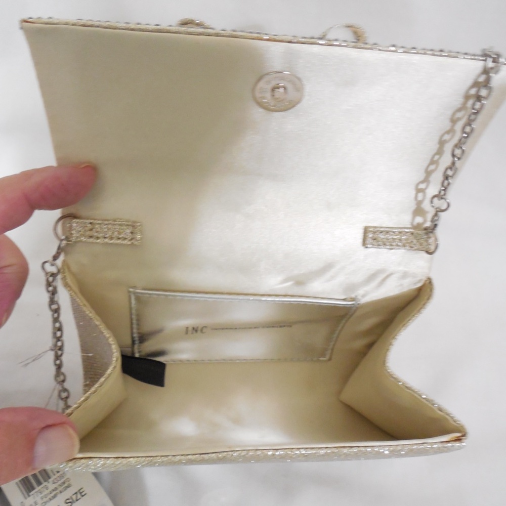 INC Gold Glitter Bow Clutch - Picture 6 of 8